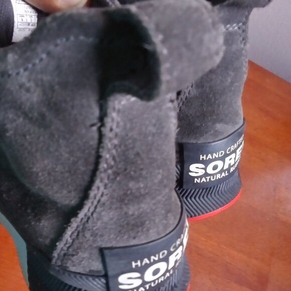 SOREL OUT  N ABOUT Winter Boot Boys/Girls sz 4 Gray Suede - Picture 4 of 11